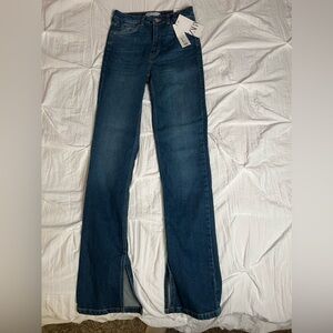 Zara Slim Flare High Rise Full Length Split Jeans | size 2 (US) / 34(EUR)